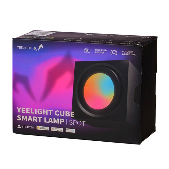 Yeelight Διακοσμητικό Φωτιστικό Cube Light Gaming Lamp Spot με Βάση (Μαύρο)