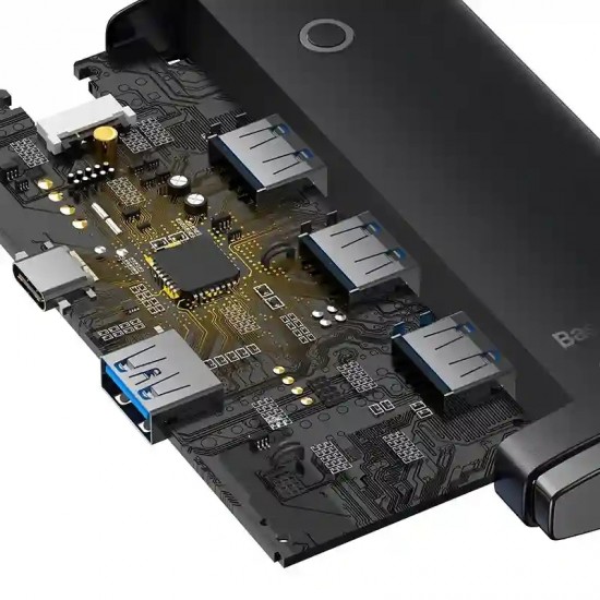 Baseus Hub 4 Θυρών USB-C OS-Lite 25cm (Μαύρο)