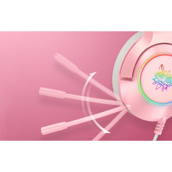 ONIKUMA Ακουστικά Gaming K9 με Αυτιά Γάτας (Ροζ)