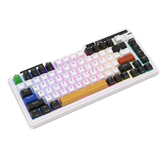 Wireless mechanical keyboard Royal Kludge KZZI K75 pro RGB, Moment Switch (black and white) (QWERTY)
