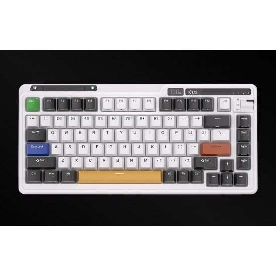 Wireless mechanical keyboard Royal Kludge KZZI K75 pro RGB, Moment Switch (black and white) (QWERTY)