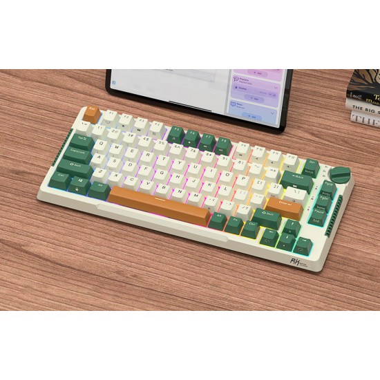 Wireless mechanical keyboard Royal Kludge RKH81 RGB, Sky cyan switch (green) (QWERTY)