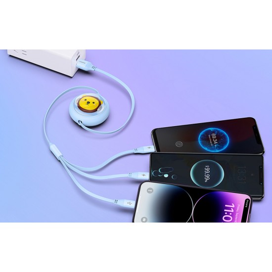 Baseus Καλώδιο 3σε1 USB σε USB-C/MicroUSB/Lightning, 3.5A, 1.1m (Γαλάζιο)