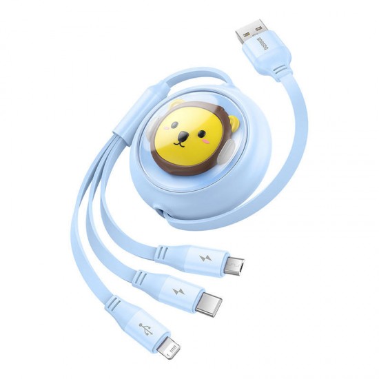 Baseus Καλώδιο 3σε1 USB σε USB-C/MicroUSB/Lightning, 3.5A, 1.1m (Γαλάζιο)
