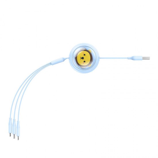 Baseus Καλώδιο 3σε1 USB σε USB-C/MicroUSB/Lightning, 3.5A, 1.1m (Γαλάζιο)