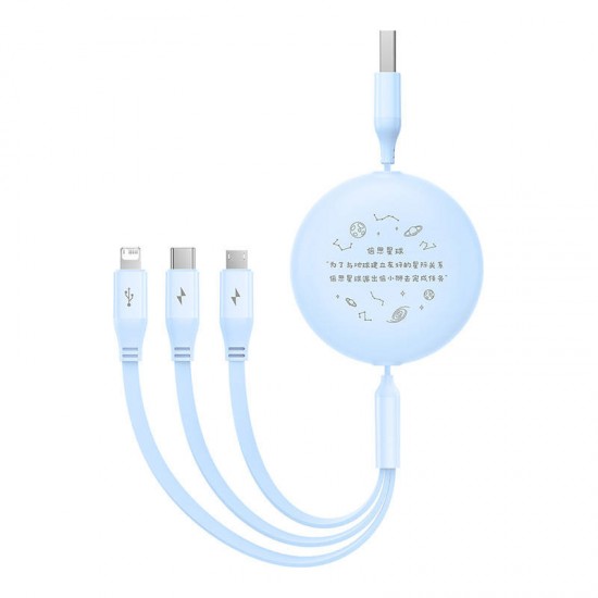 Baseus Καλώδιο 3σε1 USB σε USB-C/MicroUSB/Lightning, 3.5A, 1.1m (Γαλάζιο)