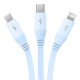 Baseus Καλώδιο 3σε1 USB σε USB-C/MicroUSB/Lightning, 3.5A, 1.1m (Γαλάζιο)