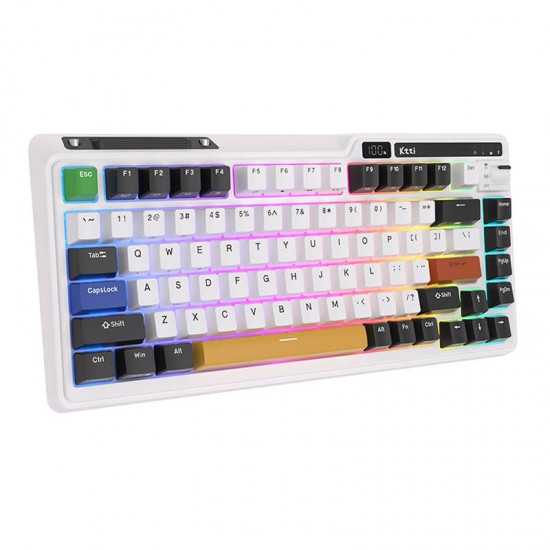 Wireless mechanical keyboard Royal Kludge KZZI K75 pro RGB, Eternity Switch (black and white) (QWERTY)
