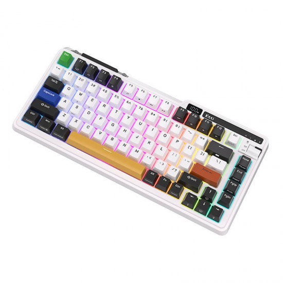 Wireless mechanical keyboard Royal Kludge KZZI K75 pro RGB, Eternity Switch (black and white) (QWERTY)