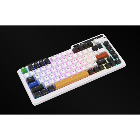 Wireless mechanical keyboard Royal Kludge KZZI K75 pro RGB, Eternity Switch (black and white) (QWERTY)