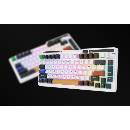 Wireless mechanical keyboard Royal Kludge KZZI K75 pro RGB, Eternity Switch (black and white) (QWERTY)