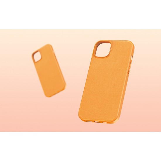 Baseus Θήκη Τηλεφώνου Fauxther Series για iPhone 15 Plus (Πορτοκαλί)
