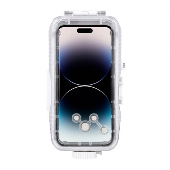 Plastic waterproof phone case Puluz for iPhone 15 Plus/15 Pro Max/14 Plus/14 Pro Max/13 Pro Max/12 Pro Max/11 Pro Max (white)