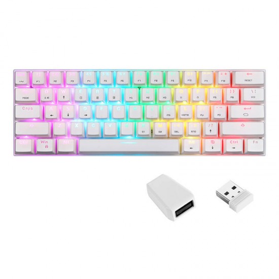 Motospeed Μηχανικό Πληκτρολόγιο Ασύρματο SK62 Blue Switches (Λευκό)