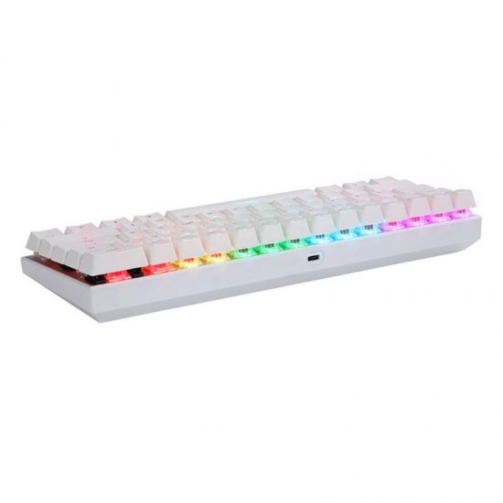 Motospeed Μηχανικό Πληκτρολόγιο Ασύρματο SK62 Blue Switches (Λευκό)