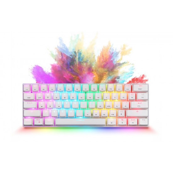 Motospeed Μηχανικό Πληκτρολόγιο Ασύρματο SK62 Blue Switches (Λευκό)