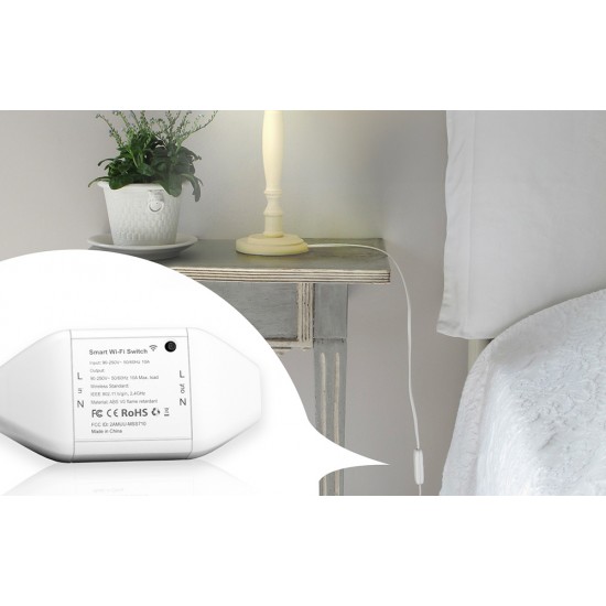 Meross Έξυπνος Ενδιάμεσος Διακόπτης WiFi MSS710-UN, χωρίς HomeKit (Λευκό)