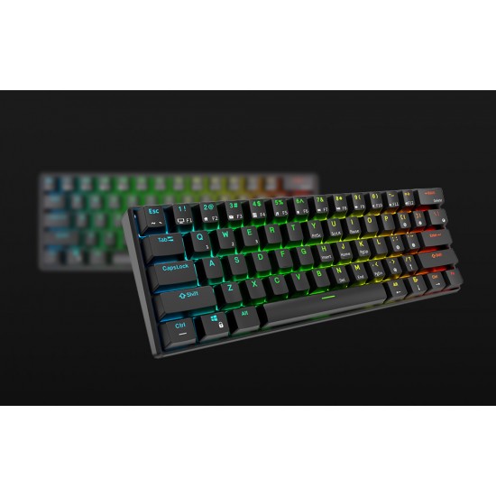 Klawiatura mechaniczna Royal Kludge RK61 RGB, brown switch (czarna) (QWERTY)