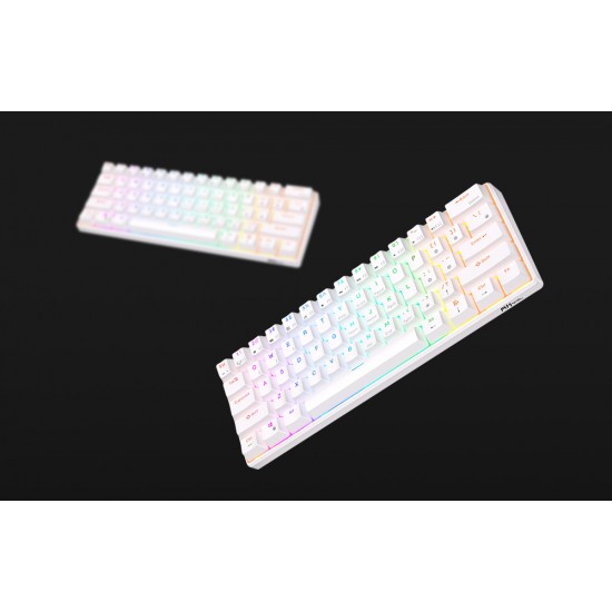 Klawiatura mechaniczna Royal Kludge RK61 RGB, red switch (biała) (QWERTY)