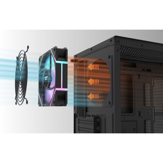 Darkflash Κουτί Υπολογιστή DS900 AIR με 6 ανεμιστήρες ARGB (Μαύρο)
