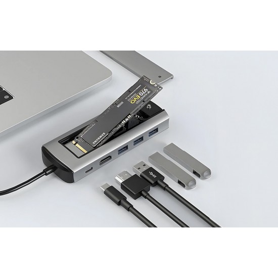 Blitzwolf Docking Station 6in1 HUB BW-Neo TH13 (Ασημί)
