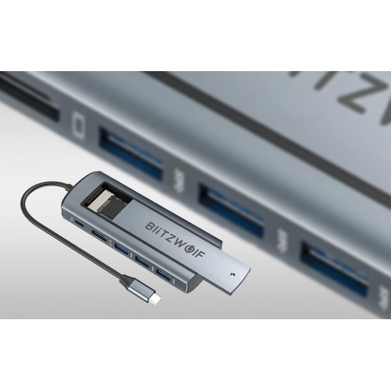 Blitzwolf Docking Station 6in1 HUB BW-Neo TH13 (Ασημί)