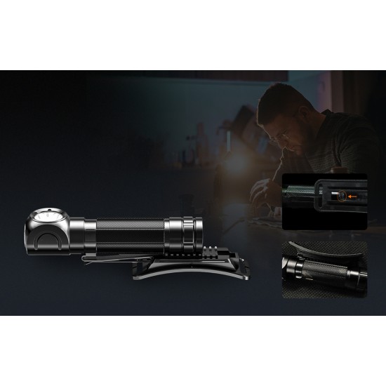 Φακός κεφαλής 2σε1 Superfire TH04 – 600 lm, USB-C, 5 λειτουργίες, 127 μ.