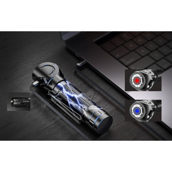 Φακός κεφαλής 2σε1 Superfire TH04 – 600 lm, USB-C, 5 λειτουργίες, 127 μ.