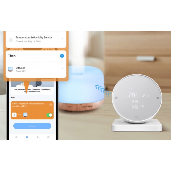 Avatto Αισθητήρας Θερμοκρασίας και Υγρασίας WHS20 Tuya (Λευκό)