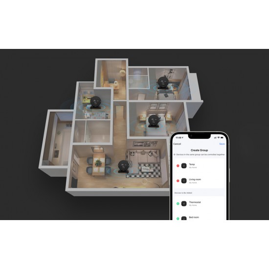 Avatto Αισθητήρας Θερμοκρασίας και Υγρασίας IR WHS20S Tuya (Μαύρο)