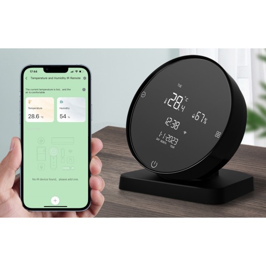 Avatto Αισθητήρας Θερμοκρασίας και Υγρασίας IR WHS20S Tuya (Μαύρο)