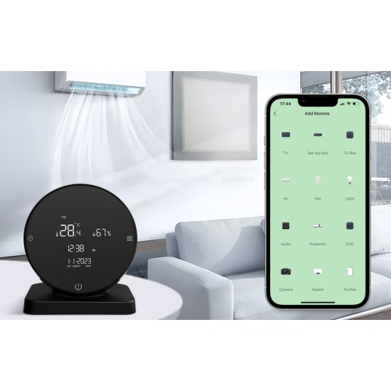 Avatto Αισθητήρας Θερμοκρασίας και Υγρασίας IR WHS20S Tuya (Μαύρο)