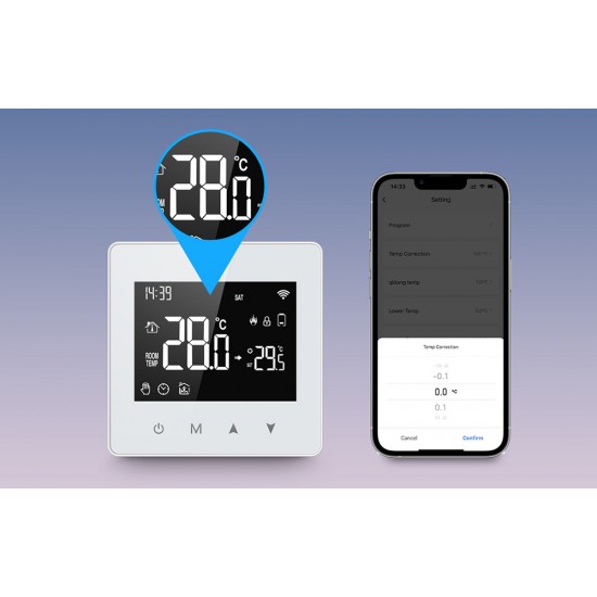 Avatto Έξυπνος Θερμοστάτης WT198 WiFi TUYA (Λευκό)