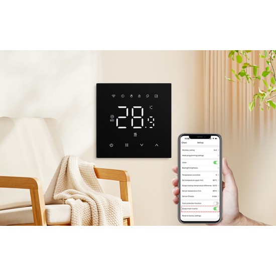 Avatto Έξυπνος Θερμοστάτης WT410-BH-3A-B Boiler Αερίου 3A WiFi (Μαύρο)