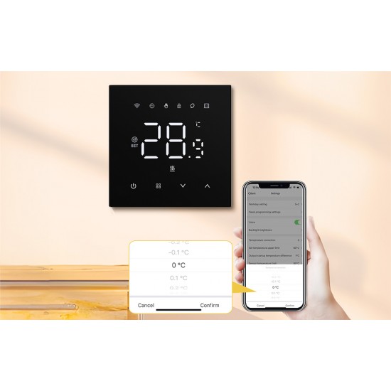 Avatto Έξυπνος Θερμοστάτης WT410-BH-3A-B Boiler Αερίου 3A WiFi (Μαύρο)