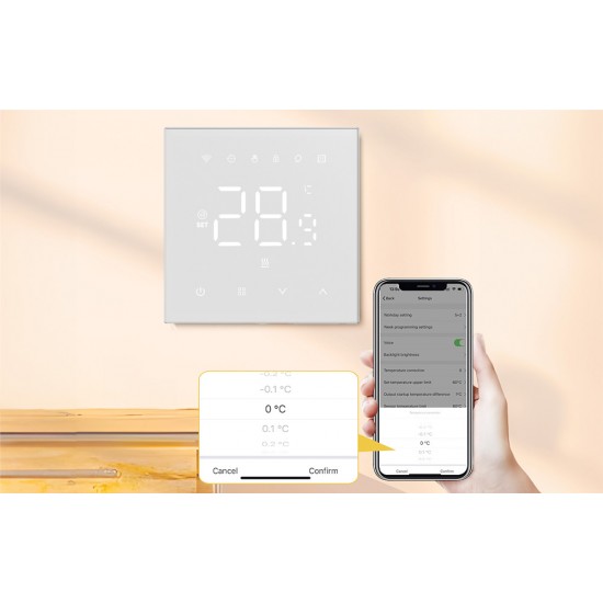 Avatto Έξυπνος Θερμοστάτης WT410-BH-3A-W Boiler Αερίου 3A WiFi (Λευκό)