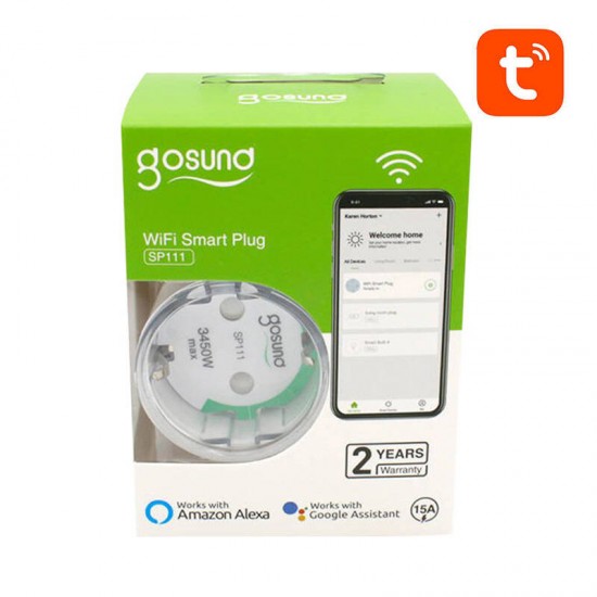 Gosund Έξυπνη Πρίζα WiFi SP111, 3680W 16A, Tuya (2τμχ) (Λευκό)
