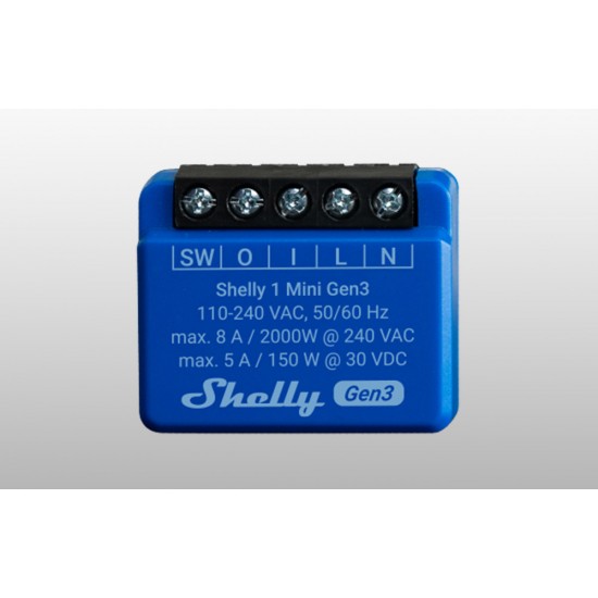 Shelly 1 Mini Gen3 Controller, WiFi/Bluetooth