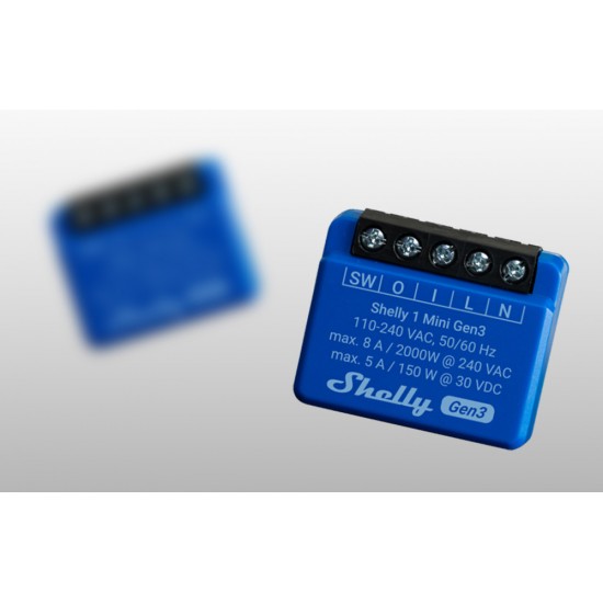 Shelly 1 Mini Gen3 Controller, WiFi/Bluetooth