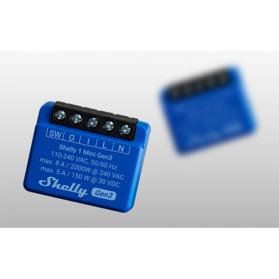 Shelly 1 Mini Gen3 Controller, WiFi/Bluetooth