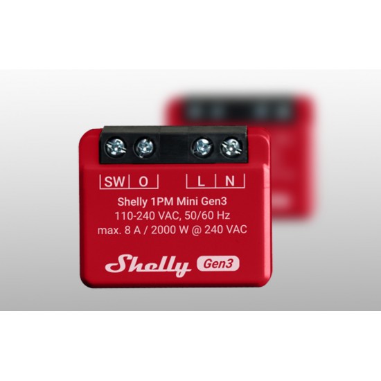 Shelly 1PM Mini Gen3 Controller, WiFi/Bluetooth