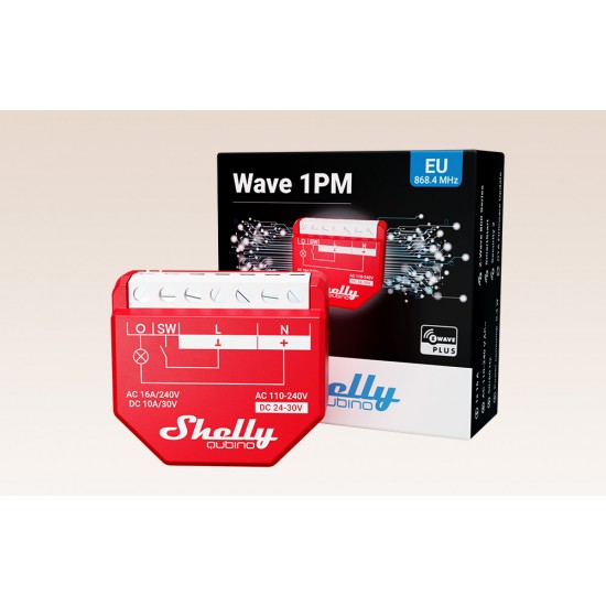 Shelly Qubino Wave1PM Controller, 1-channel, Z-Wave (Power measurement)