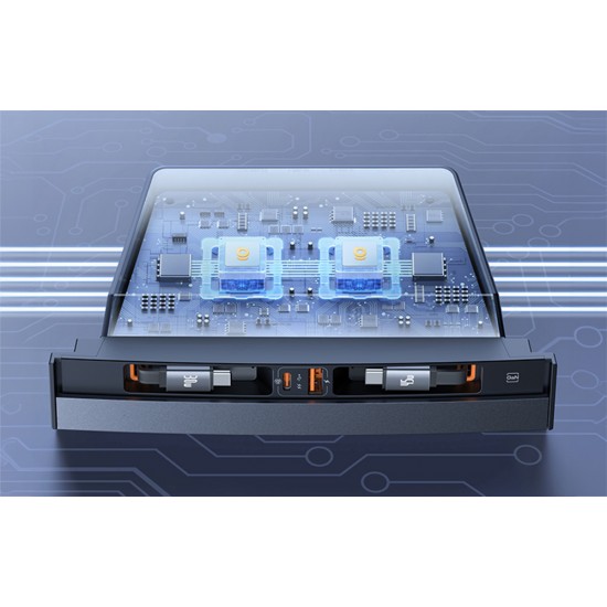 Baseus Hub T-Space με Καλώδια USB-C σε USB-C για Αυτοκίνητα Tesla (Μαύρο)