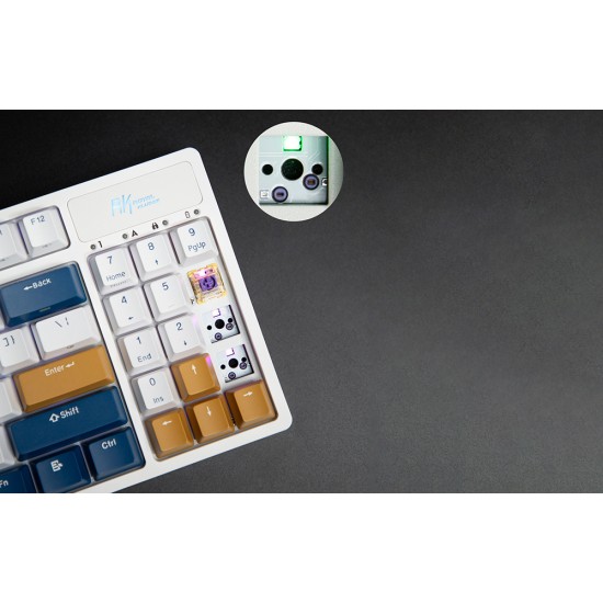 Wireless mechanical keyboard Royal Kludge RK89 RGB, Lemon switch (white) (QWERTY)