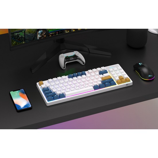 Wireless mechanical keyboard Royal Kludge RK89 RGB, Lemon switch (white) (QWERTY)