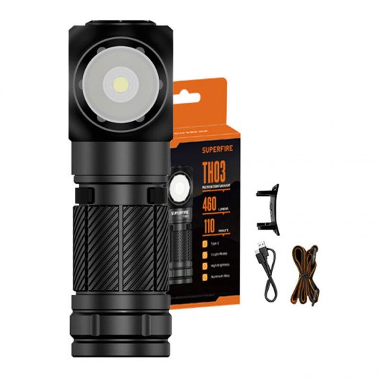 Πολυλειτουργικός φακός Superfire TH03 – 460 lm, USB-C, 5 λειτουργίες