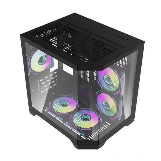 Darflash FT350 θήκη υπολογιστή + 5 ανεμιστήρες aRGB (μαύρο)