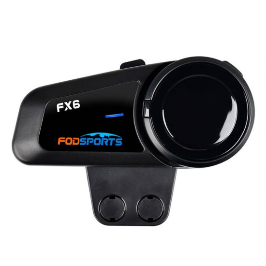 Fodsports FX6 ενδοεπικοινωνία μοτοσικλέτας δύο πακέτα (μαύρο)