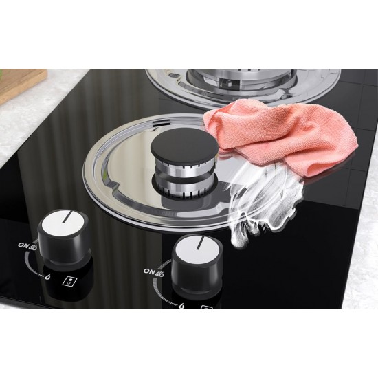 IsEasy MGBG-312A εστία αερίου διπλής ζώνης με γυάλινο πάνελ