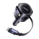 Baseus Enjoyment Max φορτιστής αυτοκινήτου με καλώδια USB-C+Lightning 60W Μαύρο